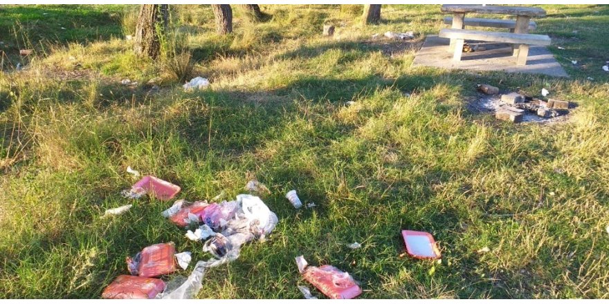 Tekirdağ’da piknik alanında çöp tepkisi