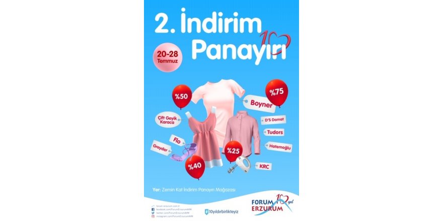 Forum Erzurum’da “2. İndirim Panayırı” başlıyor