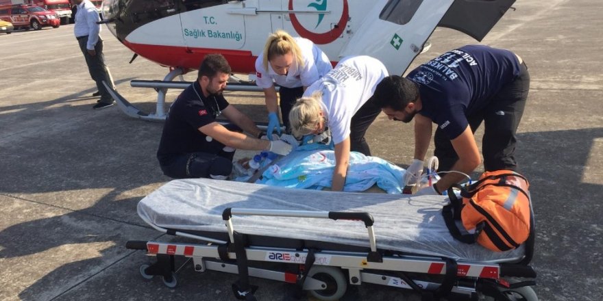 Helikopter ambulans 60 yaşındaki hasta için havalandı
