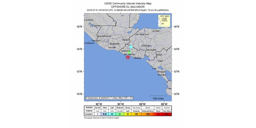 El Salvador’da 5.9 büyüklüğünde deprem