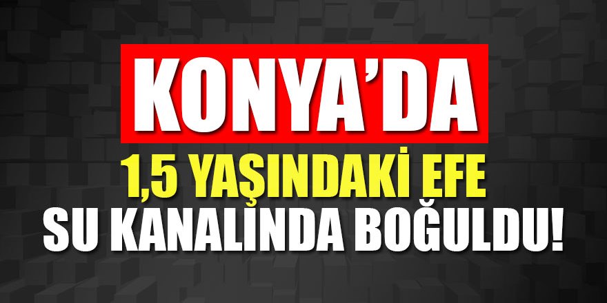 1,5 yaşındaki Efe, su kanalında boğuldu
