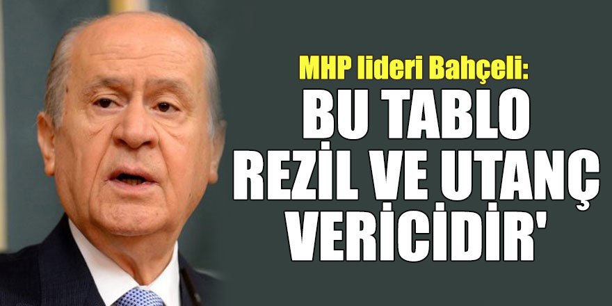 MHP lideri Bahçeli: Bu tablo rezil ve utanç vericidir'