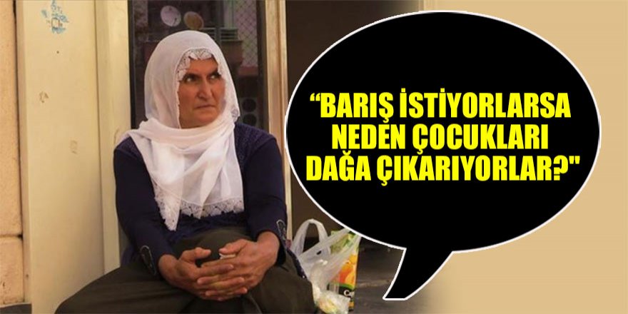 "Madem barış istiyorlar neden çocukları dağa çıkarıyorlar? "