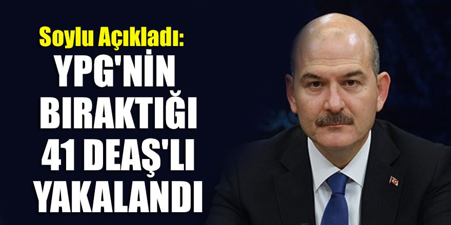 Soylu: YPG'nin bıraktığı 41 DEAŞ'lı yakalandı