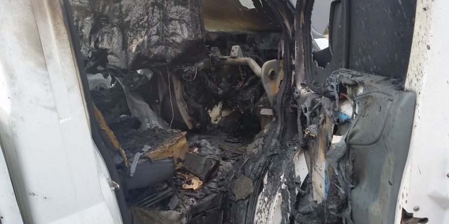 Konya'da kamyonetin kundaklandığı iddiası