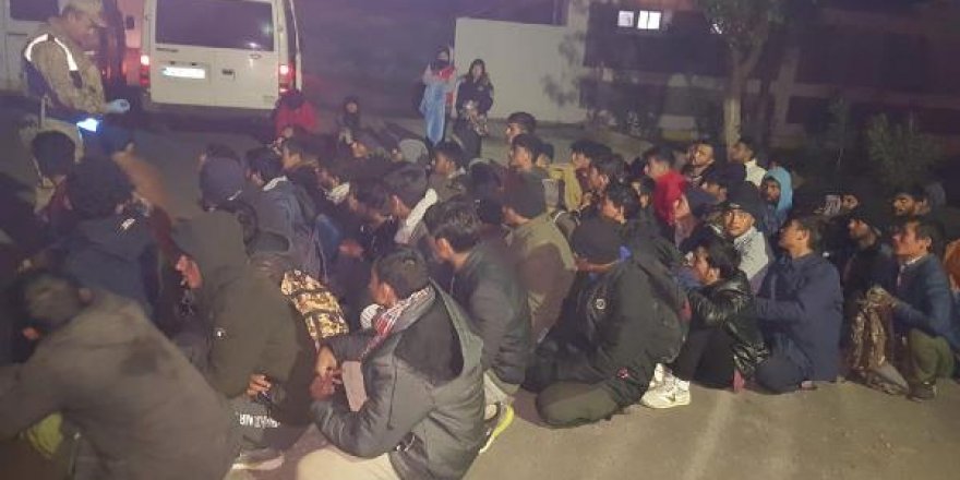 Kovalamacada durdurulan minibüslerden 69 kaçak göçmen çıktı