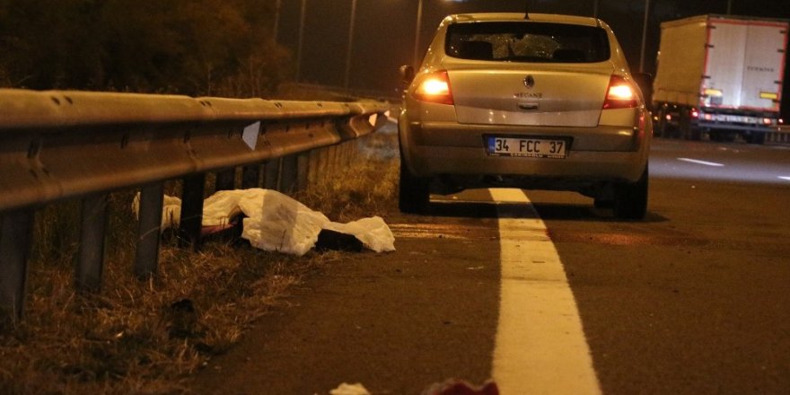 Otoyolda yolun karşısına geçmeye çalışan kadına otomobil çarptı: 1 ölü