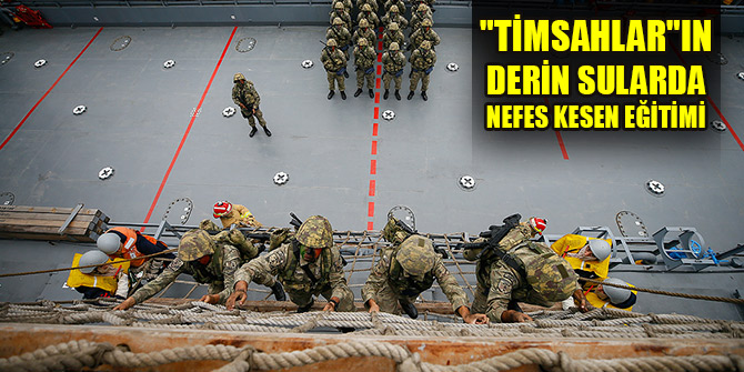 "Timsahlar"ın derin sularda nefes kesen eğitimi