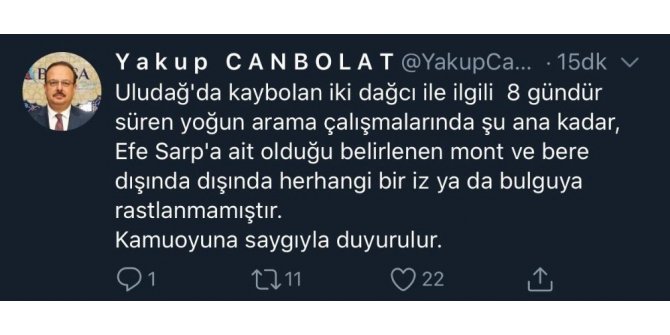 Bursa Valisi Canbolat’tan "ceset bulundu" iddialarına ilişkin açıklama