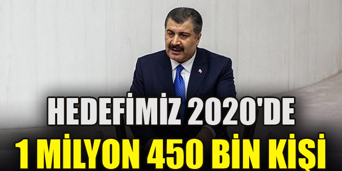 Bakan Koca açıkladı: Hedefimiz 2020'de 1 milyon 450 bin kişi