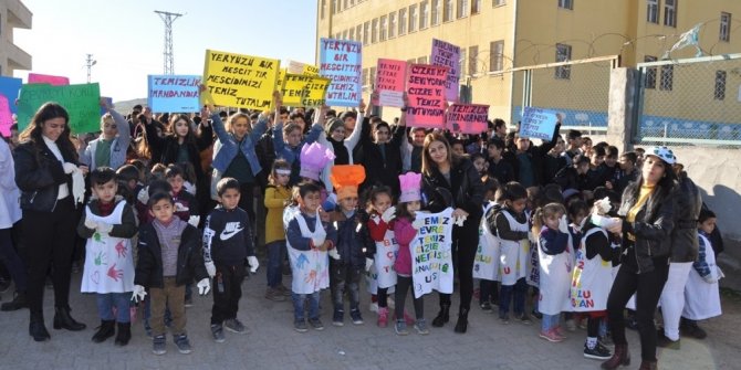 Cizre’de kaymakam, öğrencilerle çevreyi temizledi