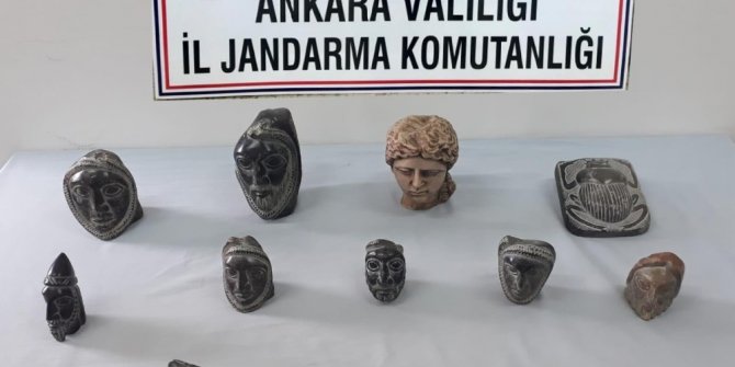 Akyurt’ta Helenistik döneme ait 14 heykel ele geçirildi
