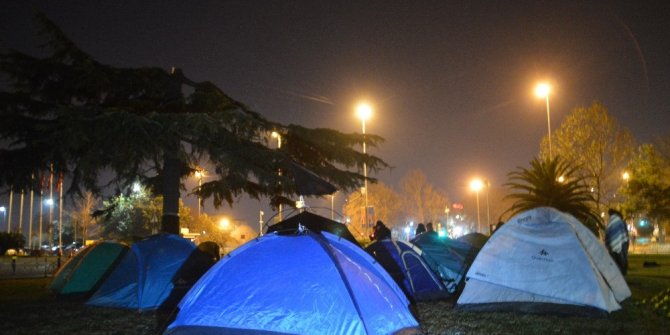 Hayvan severlerin İBB önündeki fayton eylemi gecede devam etti