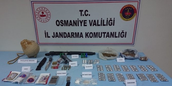 Osmaniye’de patlayıcı ve uyuşturucu operasyonu