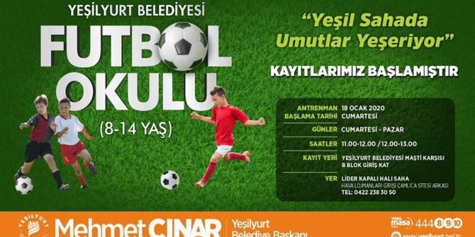 Futbol Okulu kayıtları başladı