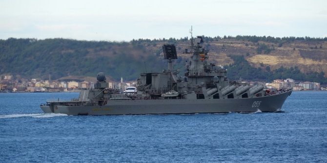 Rus füze kruvazörü Mareşal Ustinov, Çanakkale Boğazı’ndan geçti