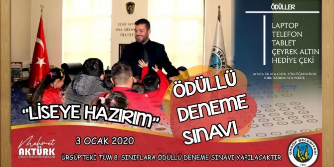 Ürgüp Belediyesinden ‘Liseye Hazırım’ ödüllü deneme sınavı