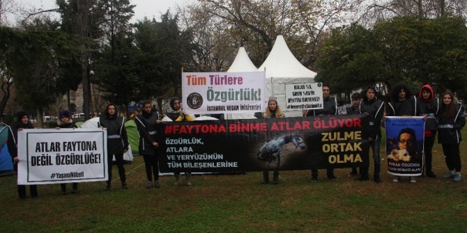 İBB önündeki fayton eylemi 6. gününde