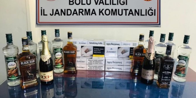 Bolu’da, kaçak içki ve sigara operasyonu: 2 gözaltı