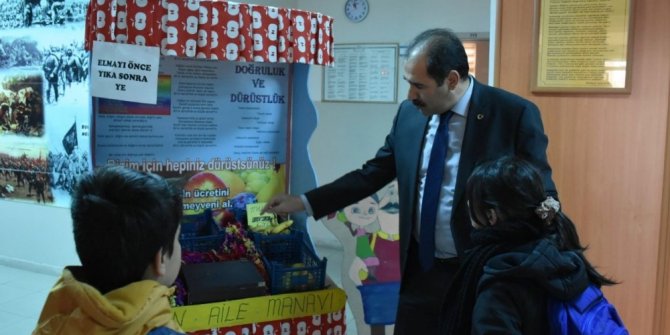 Şehit Pilot Teğmen Serkan Sağır İlkokulu’nda manav bölümü oluşturuldu