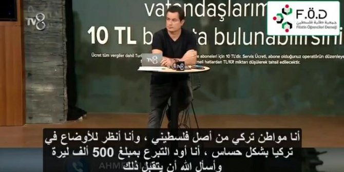 Filistinli vatandaştan Elazığ’a 500 bin TL bağış