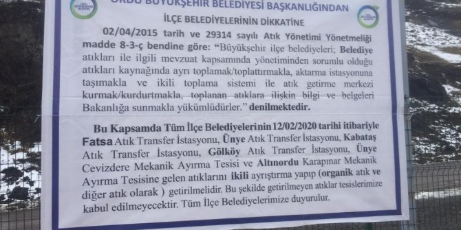 Ordu’da çöpte ‘ikili toplama sistemi’