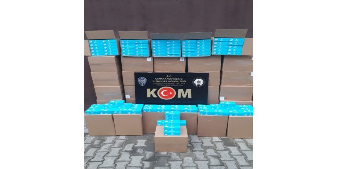 Lapseki’de 380 bin gümrük kaçağı makaron ele geçirildi