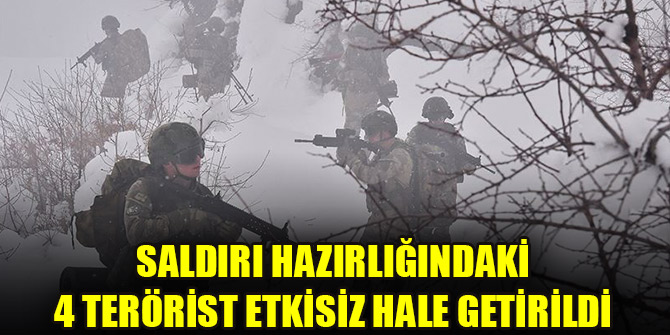 Irak'ın kuzeyinde saldırı hazırlığındaki 4 terörist etkisiz hale getirildi