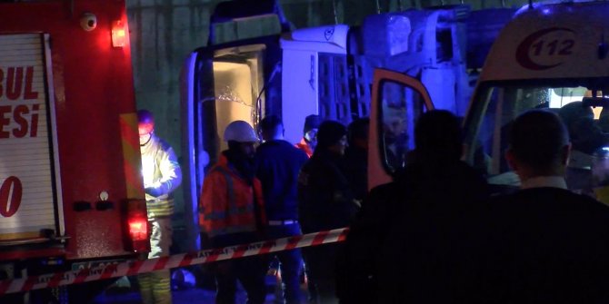 Sarıyer'de beton mikseri yan yattı; sıkışan sürücü yaralandı