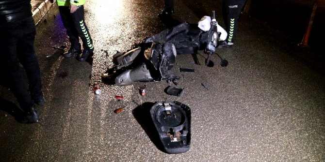 Devrilen motosikletin sürücüsü yaralandı