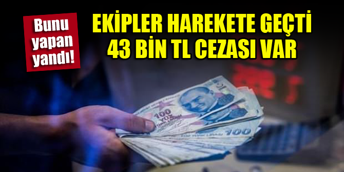 Bunu yapan yandı! Ekipler harekete geçti, 43 bin TL cezası var
