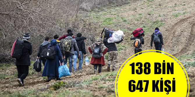 138 bin 647 kişi Yunanistan'a geçti