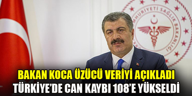 Koronavirüsten can kaybı 108 oldu
