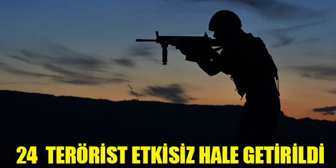 24 PKK/YPG’li terörist etkisiz hale getirildi
