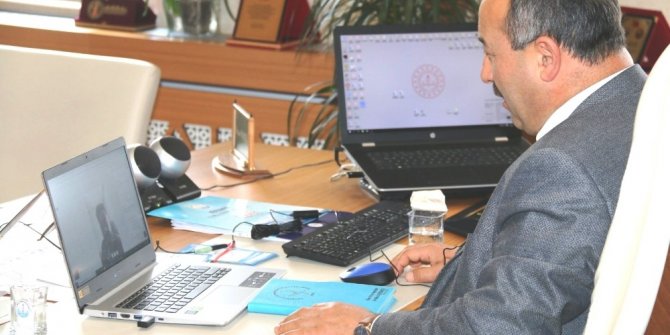 Müdür Hasan Başyiğit’ten telekonferanslı toplantı