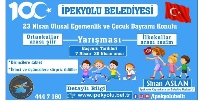 İpekyolu Belediyesinden resim ve şiir yarışması