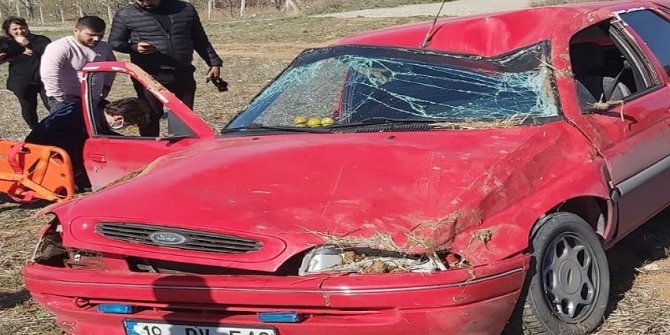 Virajı alamayan otomobil takla attı: 1 yaralı