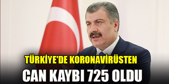 Türkiye'de koronavirüsten can kaybı 725 oldu