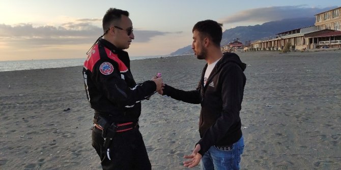 Polis sahillerde denetim yaptı