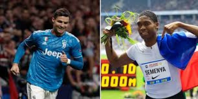 Semenya, Ronaldo'yu solladı
