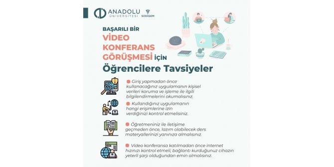 Başarılı bir video konferans görüşmesi için öğrencilere tavsiyeler