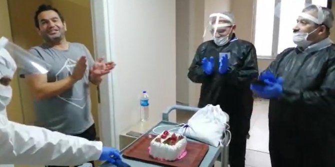 Karantinadaki 3 kişiye doğum günü sürprizi