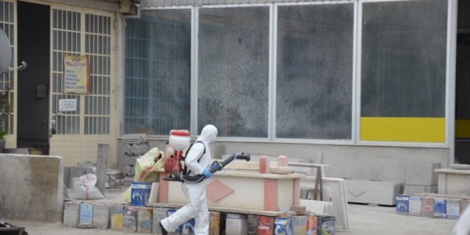 Boyabat’ta sanayi sitesi dezenfekte ediliyor