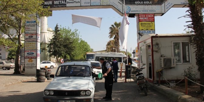 Küçük sanayi sitesinde sıkı korona virüs önlemleri