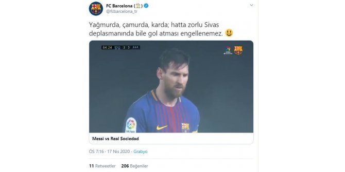 Barcelona’dan Sivas paylaşımı