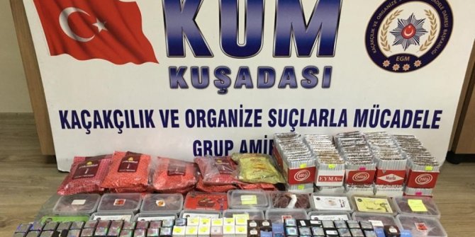Kuşadası’nda kaçak sigara ve tütün operasyonu