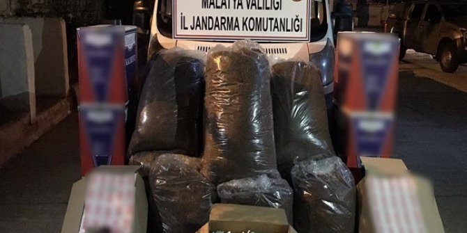 Malatya’da kaçak tütün ve faturasız makaron ele geçirildi