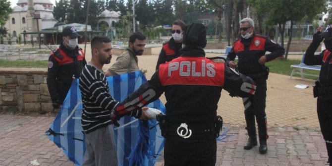 Uçurtma yasağını delenler drone ile belirlenip yakalandı