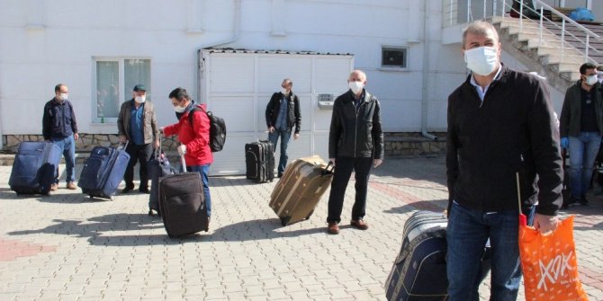 Karaman’da karantina süreci tamamlanan 154 kişi memleketlerine gönderildi