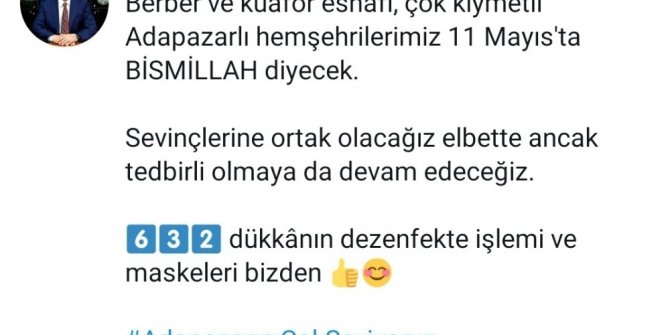 Başkan Işıksu berber ve kuaförlerin dezenfektesini yaptıracak